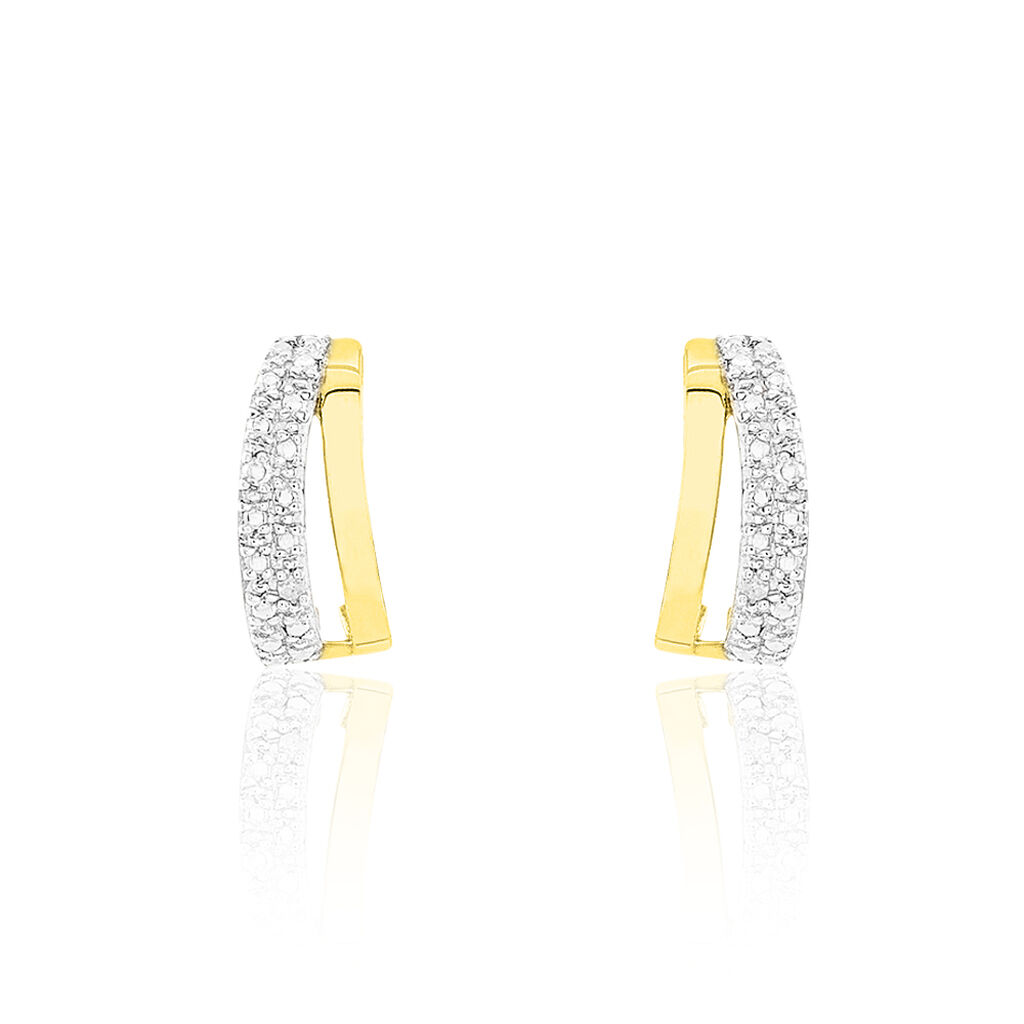 Boucles D'oreilles Puces Clotilda Or Jaune Diamant - Puces Femme | Marc Orian