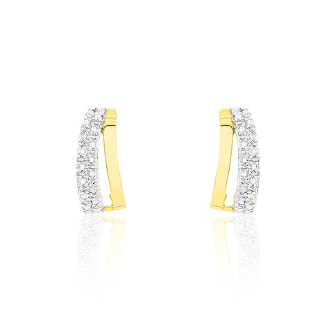 Boucles D'oreilles Puces Clotilda Or Jaune Diamant - Puces Femme | Marc Orian