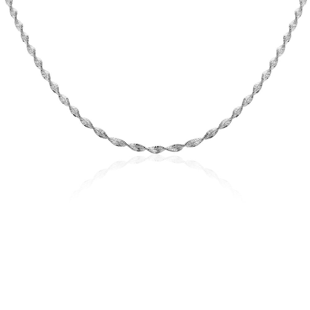 Collier Ciana Torsade Diamante Argent Blanc - Chaines Femme | Marc Orian