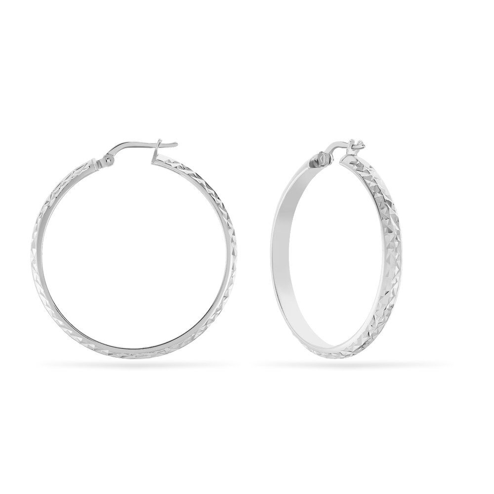 Créoles Argent Blanc Esmee - Créoles Femme | Marc Orian
