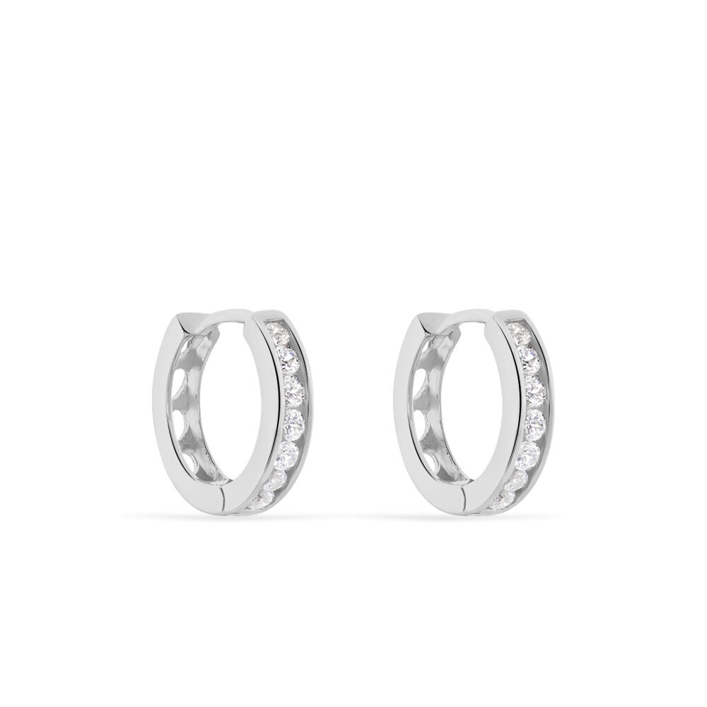 Créoles Anne-sixtine Argent Blanc Oxyde De Zirconium - Créoles Femme | Marc Orian