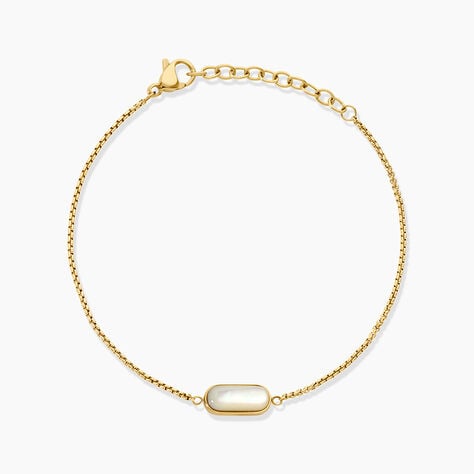 Bracelet Dannie Acier Jaune Nacre - Bracelets cha&icirc;nes Femme | Marc Orian
