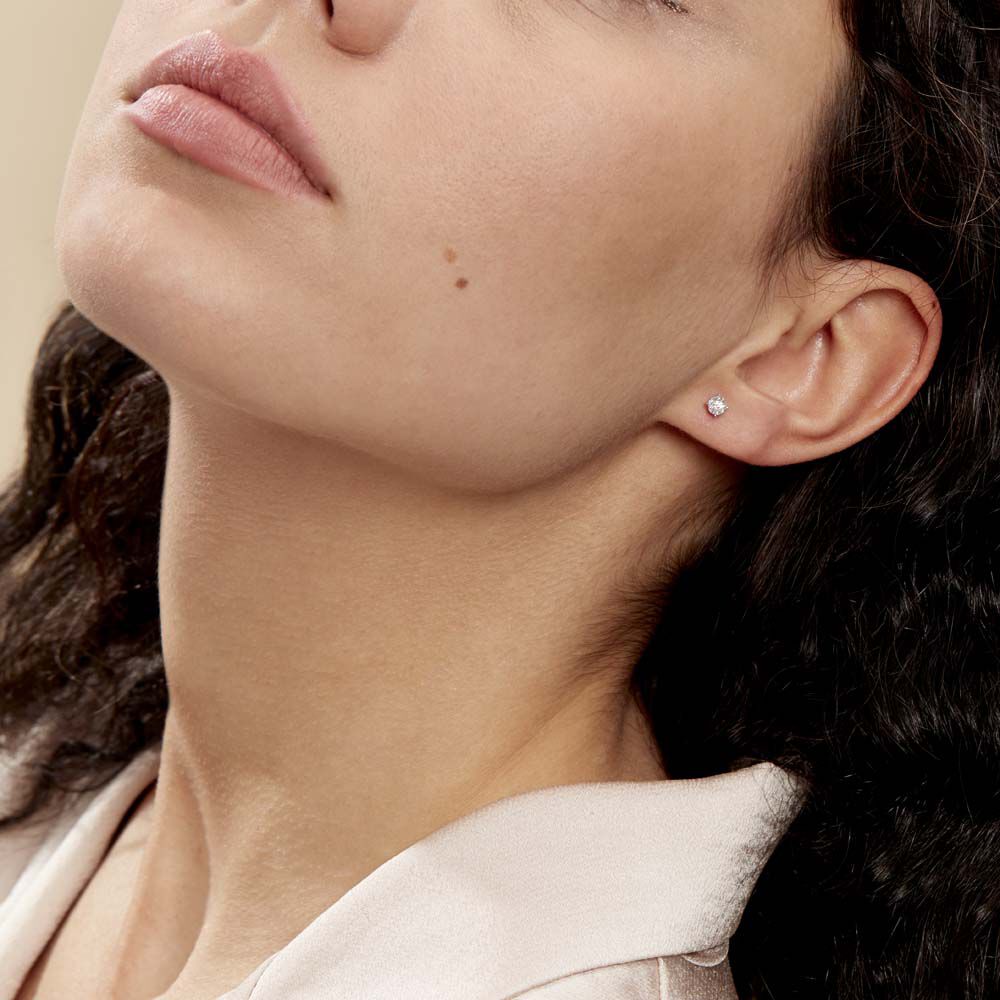 Boucles D'oreilles Puces Artemis Or Blanc Diamant - Boucles d'oreilles mariage Femme | Marc Orian