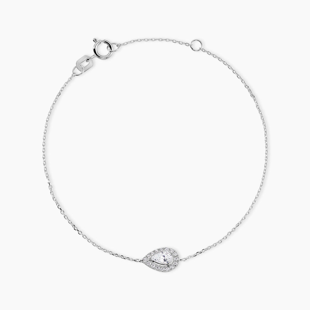 Bracelet Hildana Or Blanc Oxyde De Zirconium - Bracelets cha&icirc;nes Femme | Marc Orian