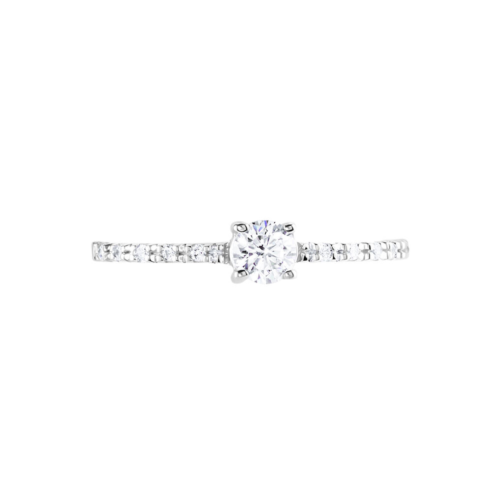 Bague Solitaire Servana Or Blanc Oxyde De Zirconium - Bagues Solitaire Femme | Marc Orian