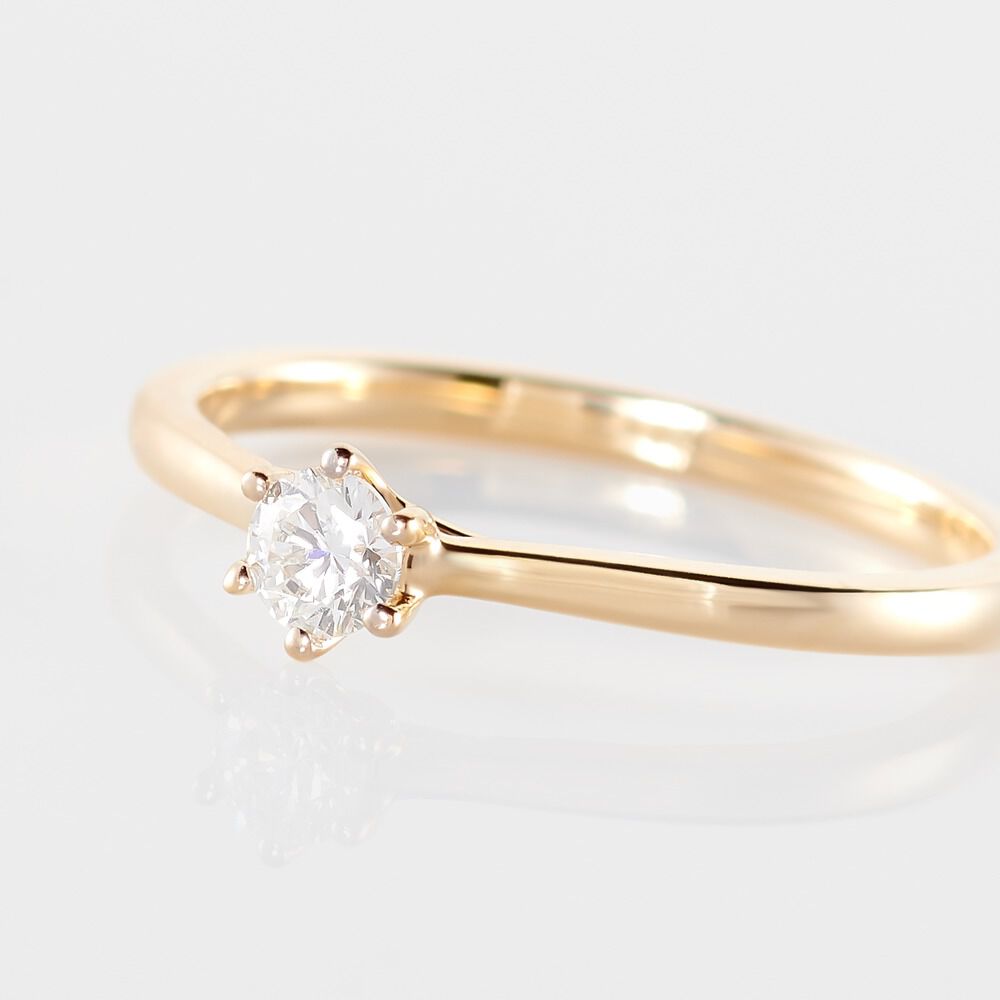 Bague Solitaire Athena Or Jaune Diamant - Parures de mariage Femme | Marc Orian