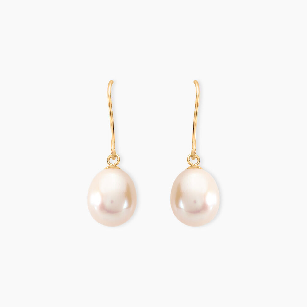 Boucles D'oreilles Pendantes Baroque Or Jaune Perle De Culture - Boucles d'oreilles mariage Femme | Marc Orian