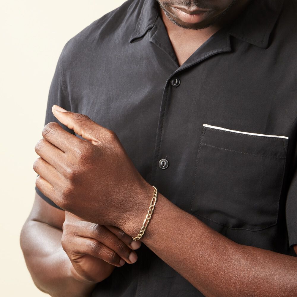 Bracelet Cameo Alternee 1/3 Or Jaune - Bracelets mailles Homme | Marc Orian