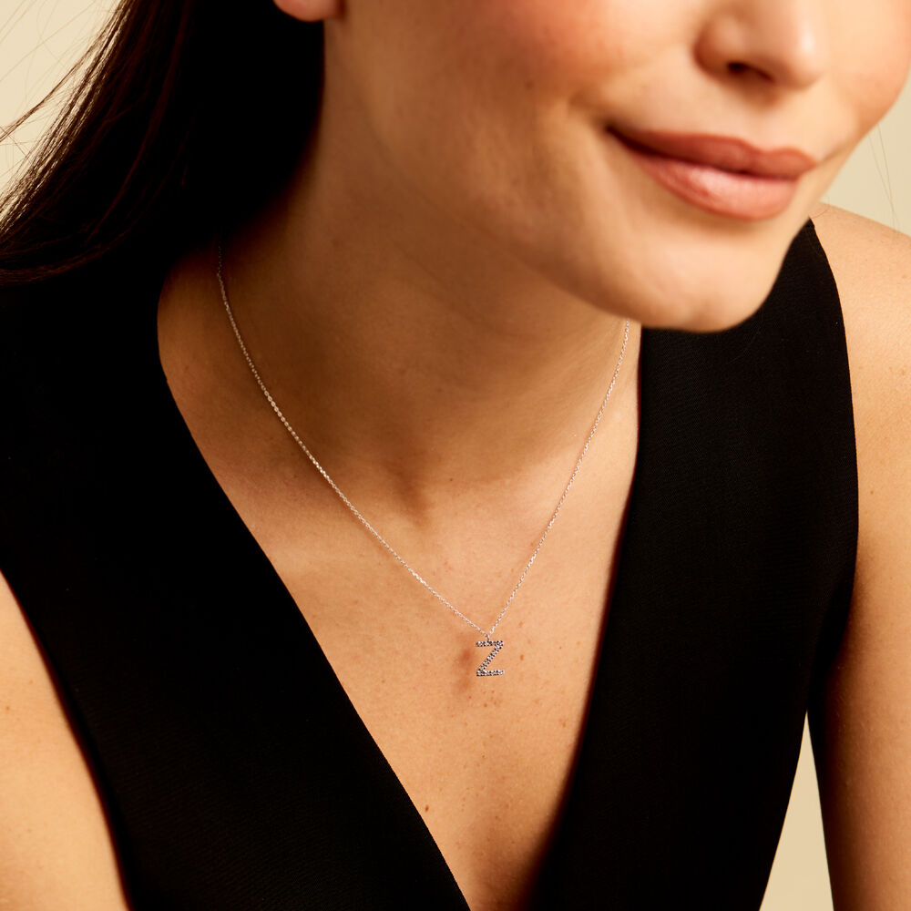 Collier Oran Or Blanc Diamant - Colliers avec pierres Femme | Marc Orian