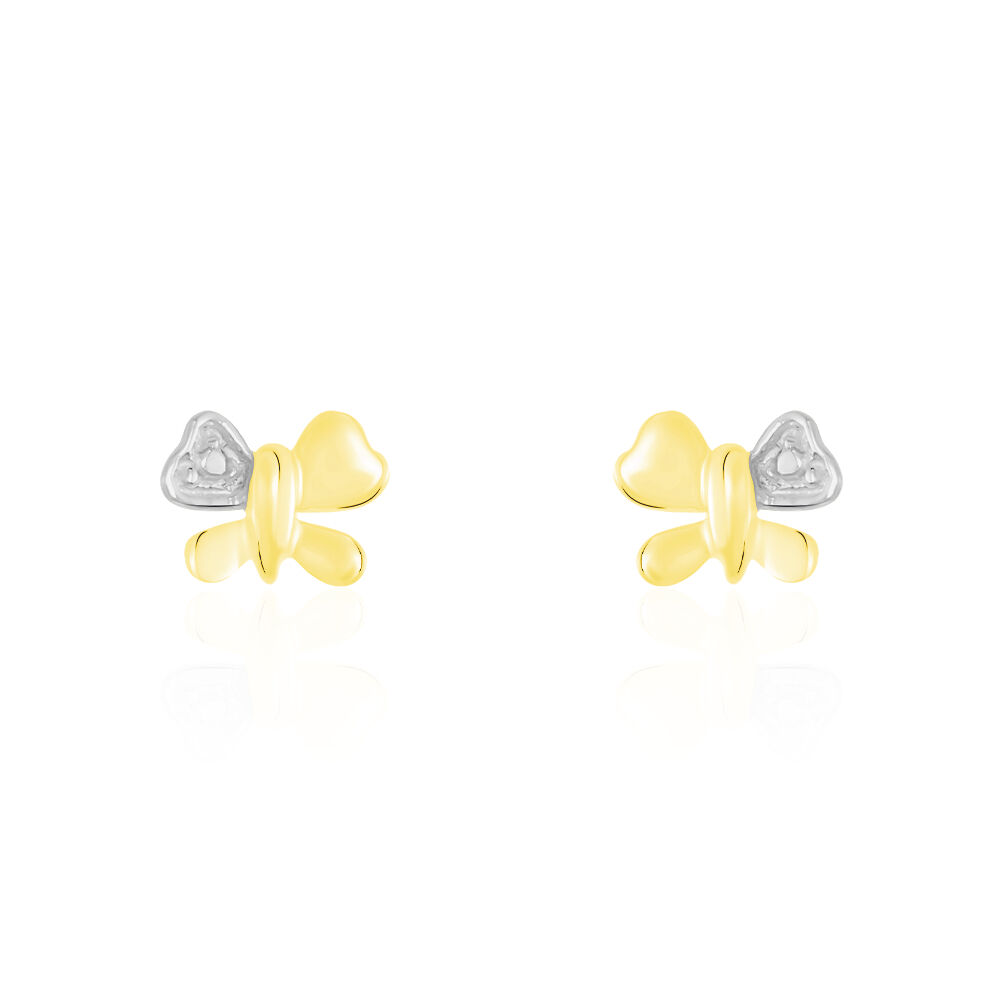 Boucles D'oreilles Puces Bartholomee Papillon Or Jaune - Puces Femme | Marc Orian