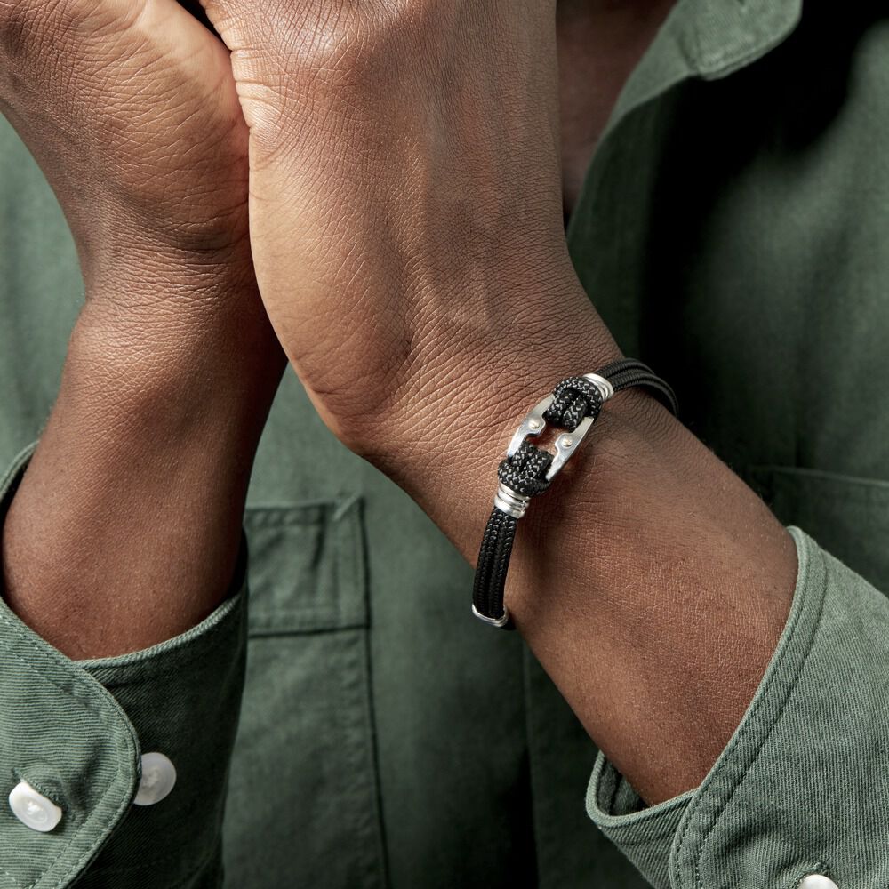 Bracelet Orancie Acier Blanc - Bracelets cordons Homme | Marc Orian