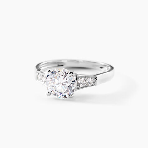 Bague Ivonne Or Blanc Oxyde De Zirconium - Solitaires Femme | Marc Orian