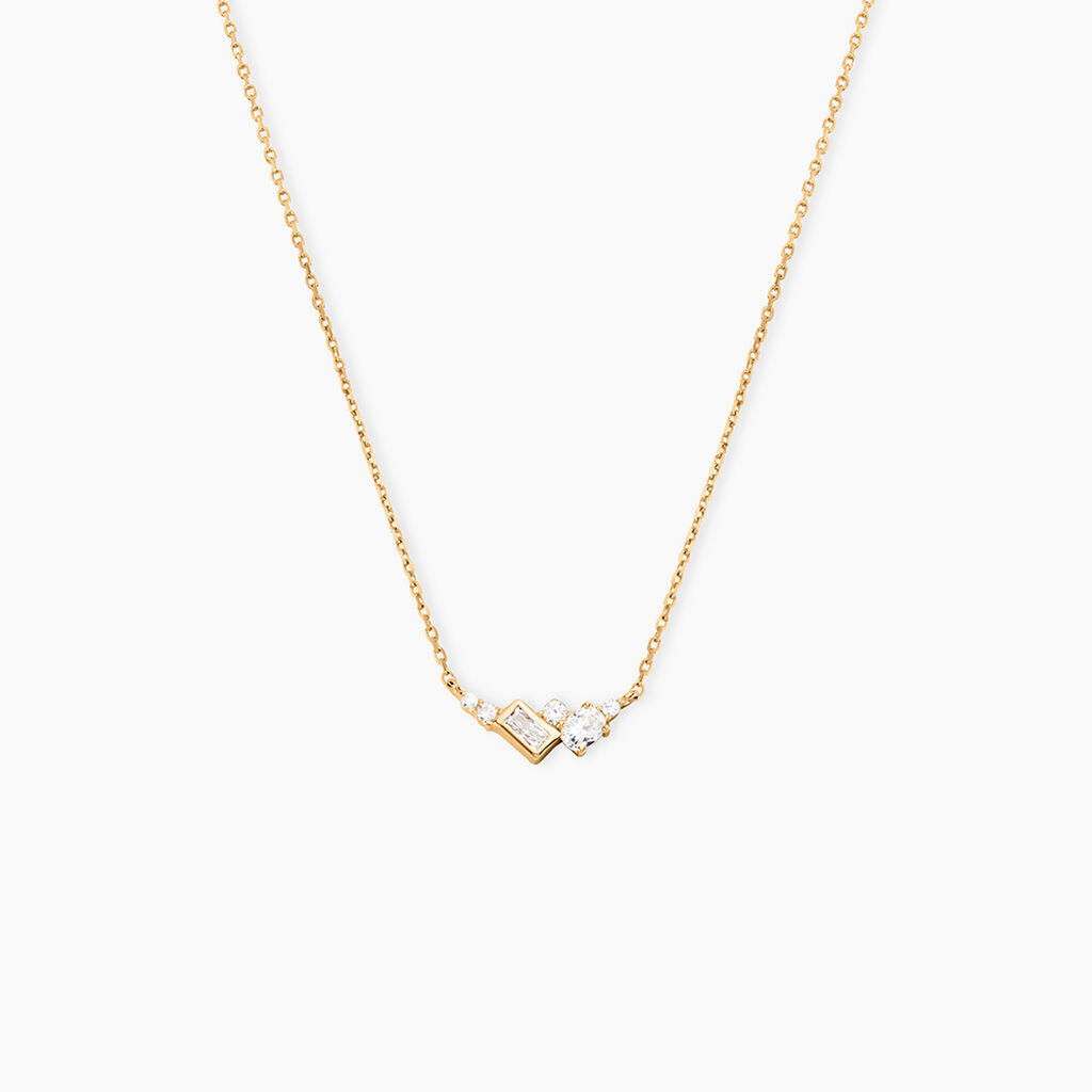 Collier Sya Plaqu&eacute; Or Jaune Oxyde De Zirconium - Colliers avec pierres Femme | Marc Orian