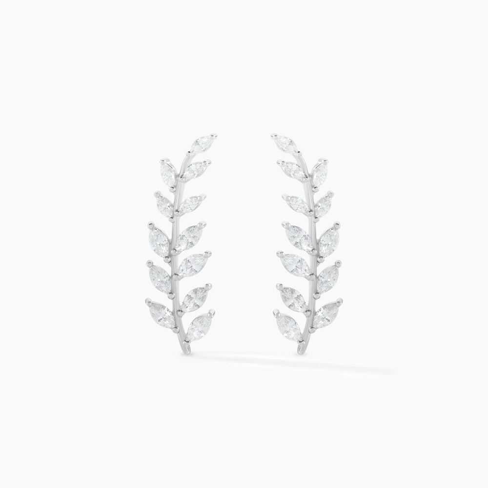 Boucles D'oreilles Grimpantes Sakira Argent Blanc Oxyde De Zirconium -  Femme | Marc Orian