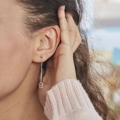 Boucles D'oreilles Puces Shareen Or Blanc Diamant - Boucles d'oreilles Pendantes Femme | Marc Orian