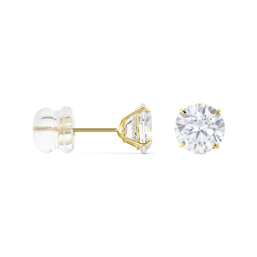Boucles D'oreilles Puces Or Jaune Katherina Oxyde De Zirconium - Puces Femme | Marc Orian