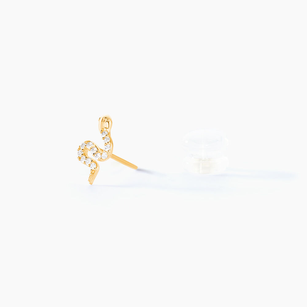 Boucles D'oreilles Puces Sergius Or Jaune Oxyde De Zirconium - Puces Femme | Marc Orian