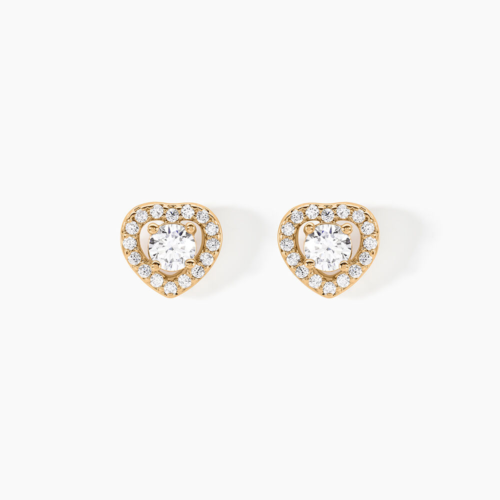 Boucles D'oreilles Puces Alais Plaqué Or Jaune Oxyde De Zirconium - Puces Femme | Marc Orian