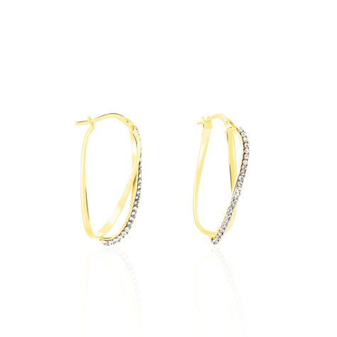 Créoles Domitilla Or Jaune Strass - Boucles d'oreilles Créoles Femme | Marc Orian