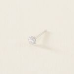 Boucle D'oreille Puce Unitaire Niels Argent Blanc Oxyde De Zirconium - Puces Homme | Marc Orian
