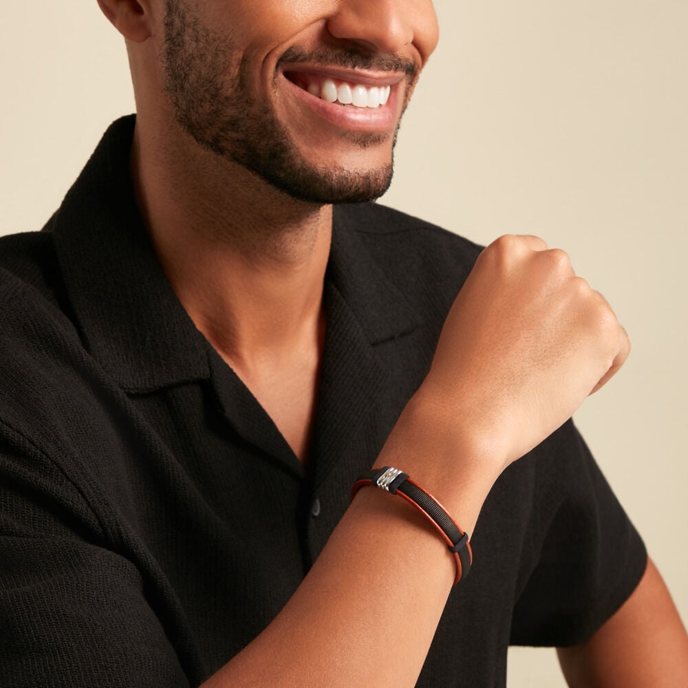 Bracelet Jourdan Orso Cuir Multicolore - Bracelets cuir Homme | Marc Orian