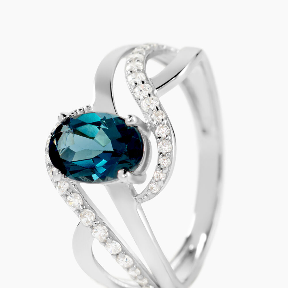 Bague Josyne Or Blanc Topaze Et Oxyde De Zirconium - Bagues pierres fines Femme | Marc Orian