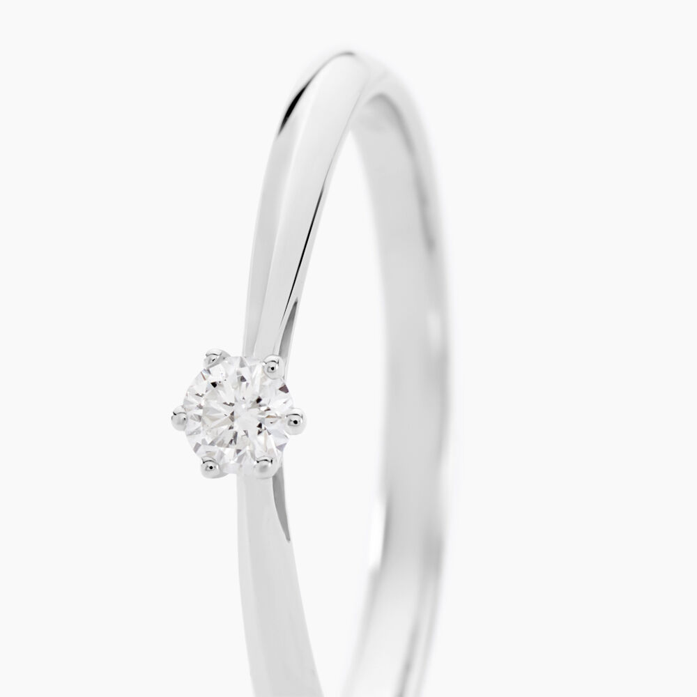 Bague Solitaire Veronika Or Blanc Diamant - Parures de mariage Femme | Marc Orian