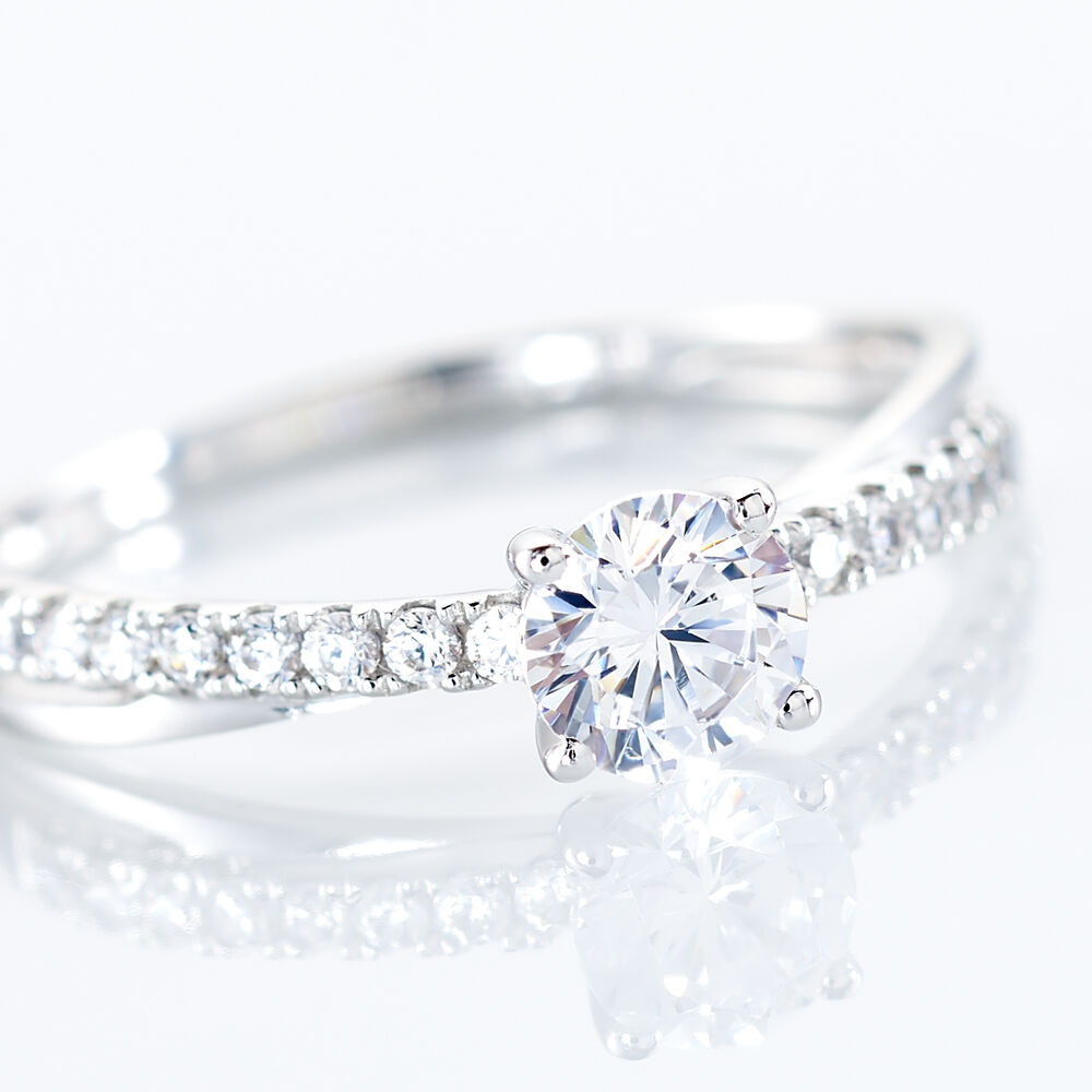 Bague Solitaire Kanel Or Blanc Oxyde De Zirconium - Solitaires Femme | Marc Orian