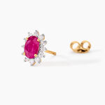 Boucles D'oreilles Or Jaune Rubis Diamants - Boucles d'oreilles mariage Femme | Marc Orian