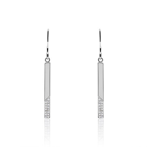 Boucles D'oreilles Pendantes Evodie Argent Blanc Oxyde De Zirconium - Pendantes Femme | Marc Orian