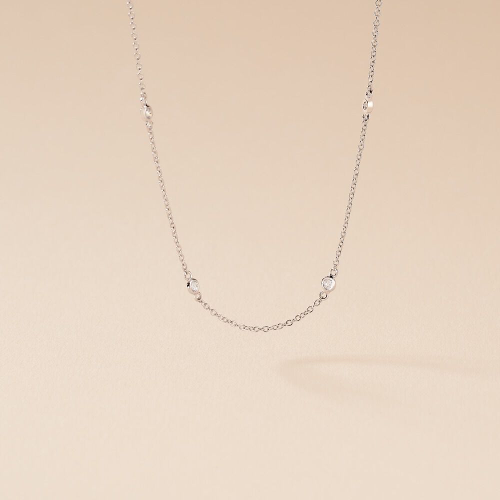 Collier Vashti Argent Blanc Oxyde De Zirconium - Colliers avec pierres Femme | Marc Orian