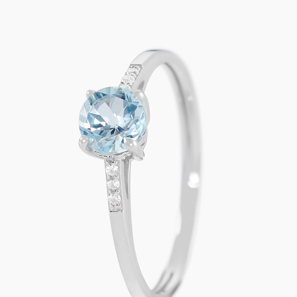 Bague Tarente Or Blanc Topaze Et Oxyde De Zirconium - Bagues pierres fines Femme | Marc Orian