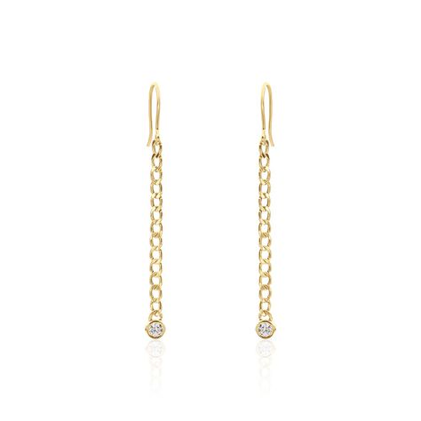Boucles D'oreilles Pendantes Vienne Or Jaune Oxyde De Zirconium - Pendantes Femme | Marc Orian