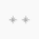 Boucles D'oreilles Puces Lysianne Argent Blanc Oxyde De Zirconium - Puces Femme | Marc Orian