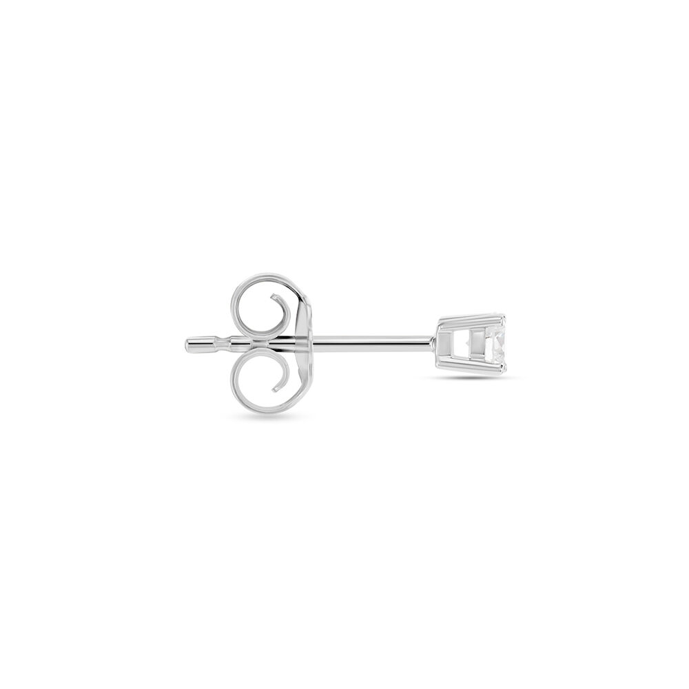 Boucle D'oreille Puce Unitaire Victoria Or Blanc Diamant - Puces Famille | Marc Orian