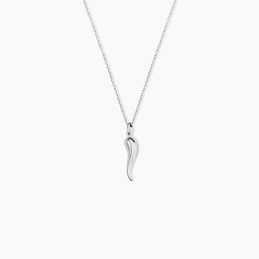 Pendentif Felicette Corne Abondance Or Blanc - Pendentifs Unisex | Marc Orian