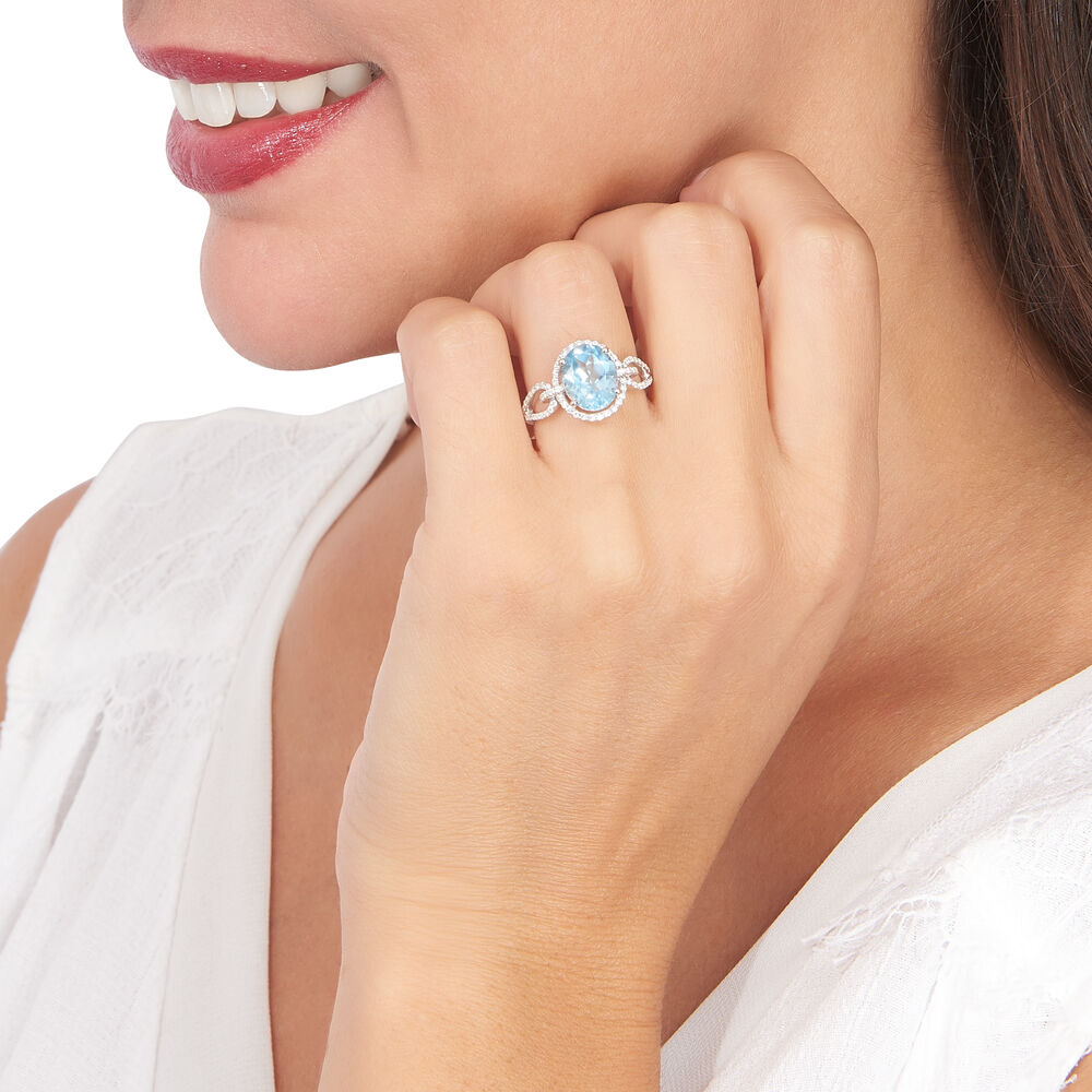 Bague Ayanna Or Blanc Topaze Et Oxyde De Zirconium - Bagues pierres fines Femme | Marc Orian