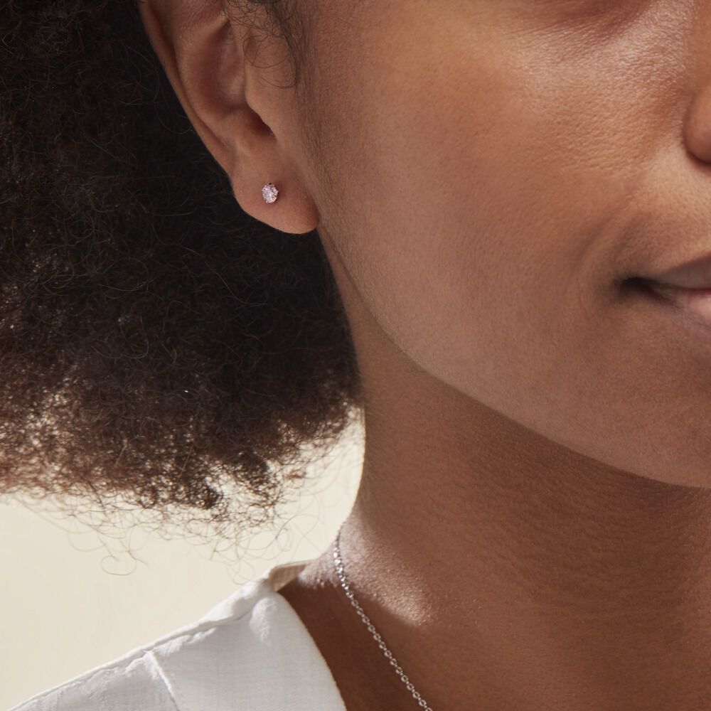 Boucles D'oreilles Puces Or Blanc Oxydes De Zirconium - Puces Femme | Marc Orian