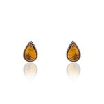 Boucles D'oreilles Puces Argent Blanc Junie Ambre - Puces Femme | Marc Orian