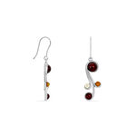 Boucles D'oreilles Pendantes Alexa Argent Blanc Ambre - Pendantes Femme | Marc Orian