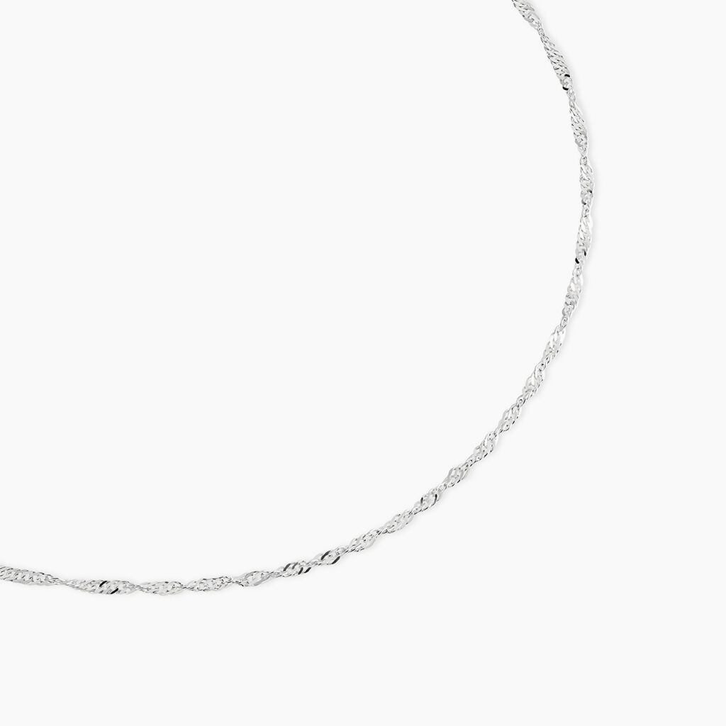 Cha&icirc;ne Imanie Maille Singapour Or Blanc - Colliers ras du cou Femme | Marc Orian