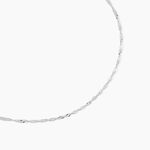 Cha&icirc;ne Imanie Maille Singapour Or Blanc - Colliers ras du cou Femme | Marc Orian