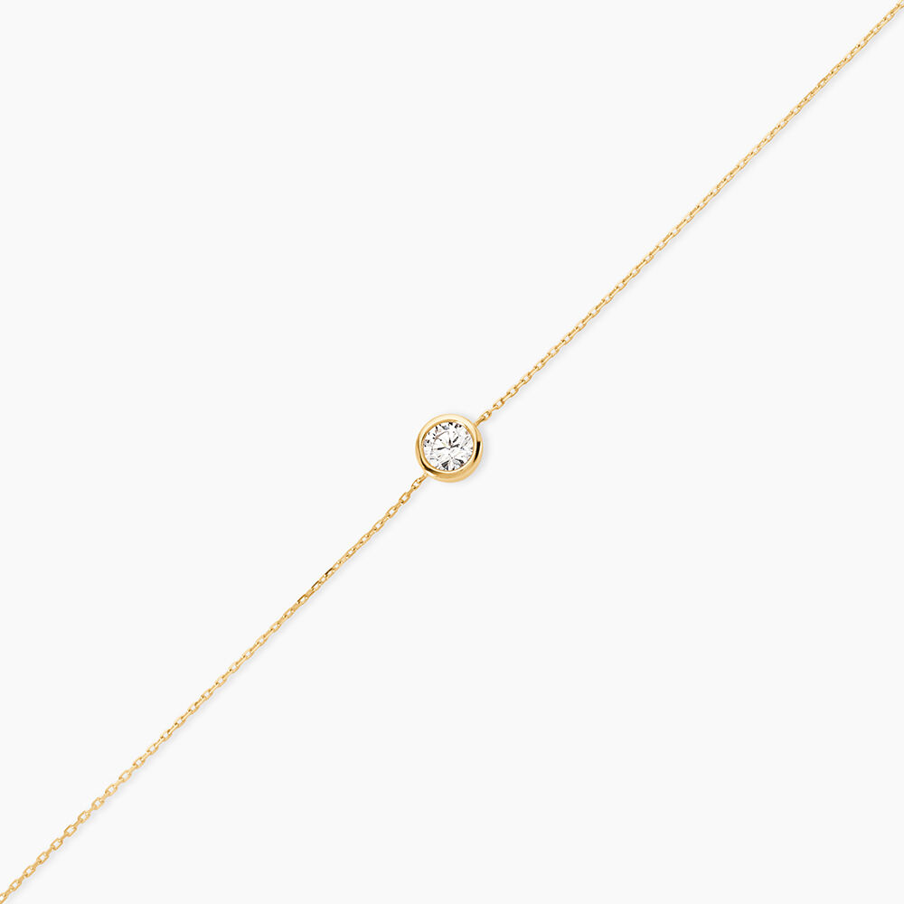 Bracelet Columbine Or Jaune Oxyde De Zirconium Blanc - Bracelets cha&icirc;nes Femme | Marc Orian