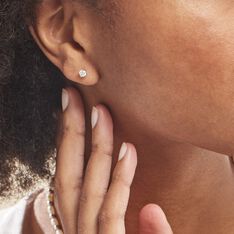 Boucles D'oreilles Puces Victoria Or Blanc Diamant - Clous d'oreilles Famille | Marc Orian