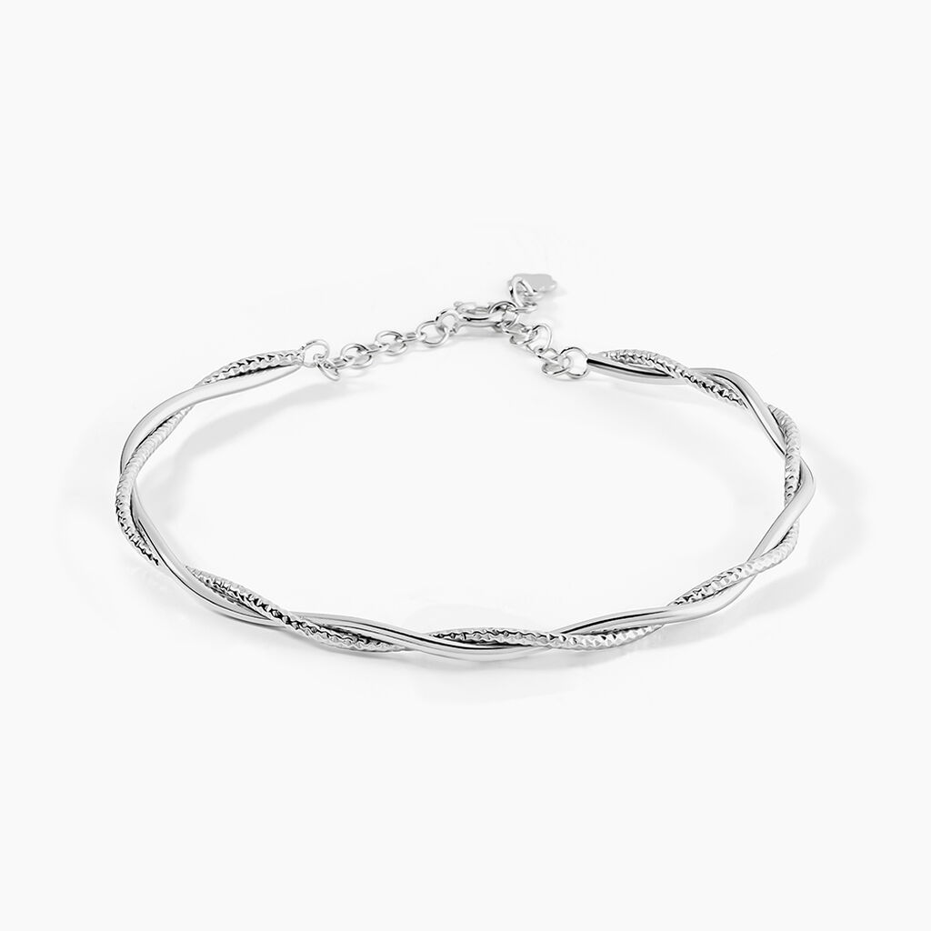 Bracelet Abie Torsade Argent Blanc - Bracelets fantaisie Femme | Marc Orian