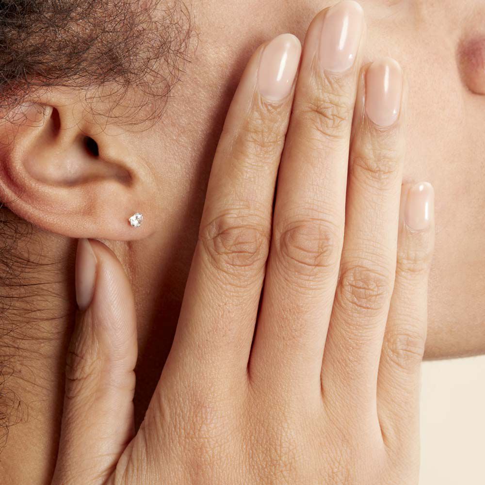 Boucles D'oreilles Puces Eddie Or Jaune Oxyde De Zirconium - Puces Femme | Marc Orian