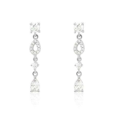 Boucles D'oreilles Pendantes Argent Blanc Benedito Oxydes De Zirconium - Pendantes Femme | Marc Orian