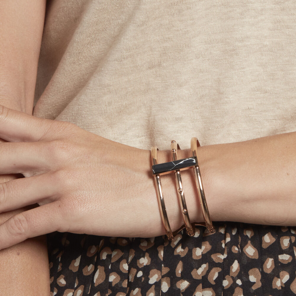 Bracelet Jonc Medina Acier Rose Pierre De Synthese - Bracelets Pierre Femme | Marc Orian