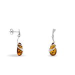 Boucles D'oreilles Pendantes Argent Blanc Melusine Ambre - Pendantes Femme | Marc Orian