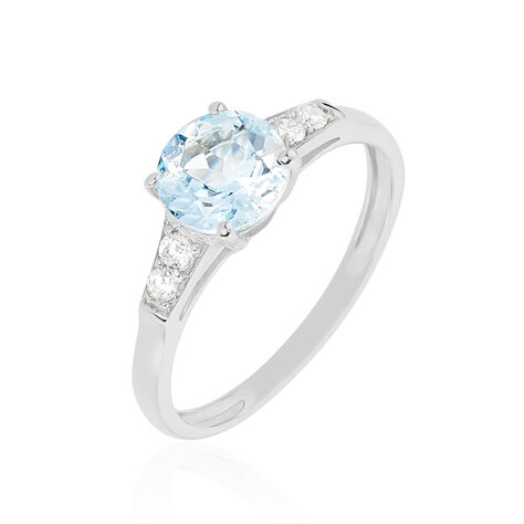 Bague Maysara Or Blanc Topaze Et Oxyde De Zirconium - Bagues pierres fines Femme | Marc Orian